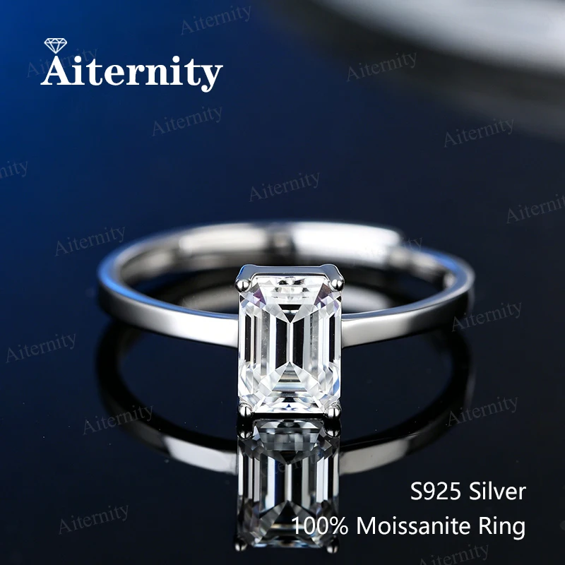 GRA-zertifizierte Radiant-Schliff Moissanit-Ringe, D-Farbe, VVS1-Klarheit, S925 Sterling Silber Halo-Ring für Hochzeiten, Partys und den täglichen Gebrauch. – Detail 11