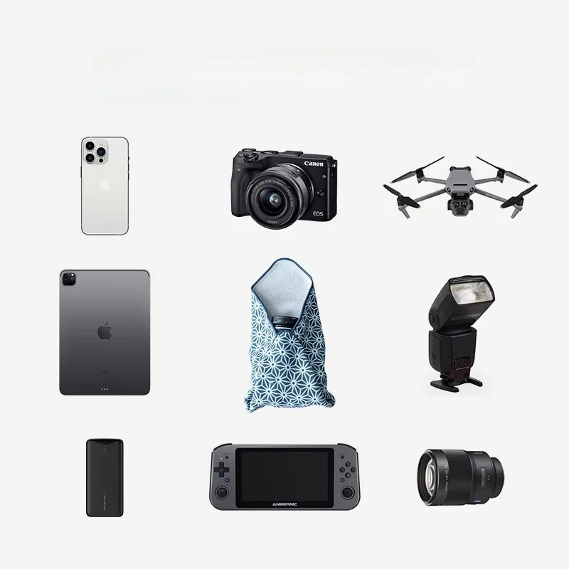 

Magic Self-Adhesive Fabric eup Bag Pet Wrap Cloth Camera Lens Storage Pouch Rectangular Polyester Floral Pattern