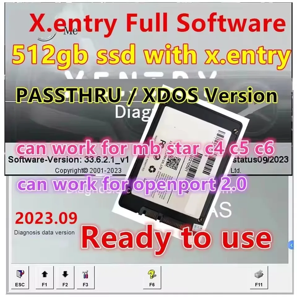

2023.09 Xentry Full Software Diagnostic Tool with 512GB SSD for MB STAR C4 C5 C6 DOIP VCI Openport 2.0 Xentry Das Wis EPC Starfi