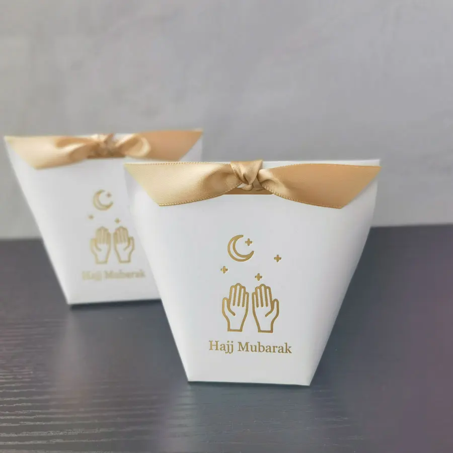 Hajj Mubarak Candy Cookie Gift Boxes, Decoration for Muslim Islamic Ramadan Mubarak Iftar Party, Happy Eid Al-Adha Festival