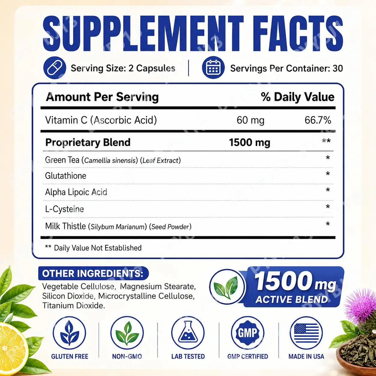Pearly Caps Glutathione Capsules with Vitamin C for Radiant & Bright Complexion Support, Dark Spots Appearance, 60 Capsules