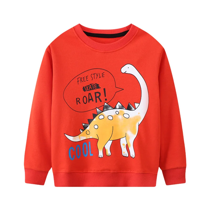 

Boys' Round Neck Sweatshirt for Toddlers and Kids, Dinosaur Long Sleeve Pullover, Stylish Children's Top for Spring and Autumn
