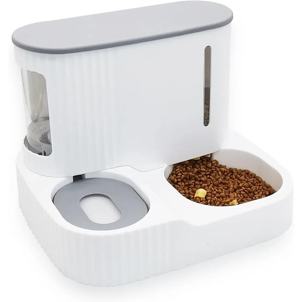 

Универсальная гравитационная кормушка и поилка для кошек (для дома и улицы) (серая)