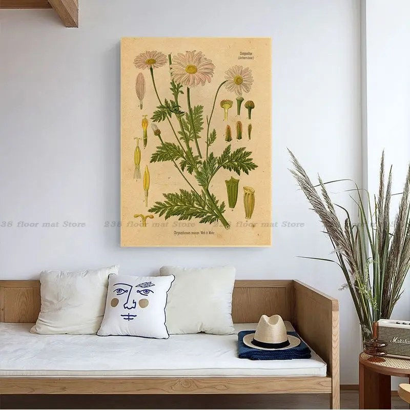 Vintage Wild Plant Botanical Flower DIY poster Vintage Room Home Bar Cafe Decor Room Wall Decor