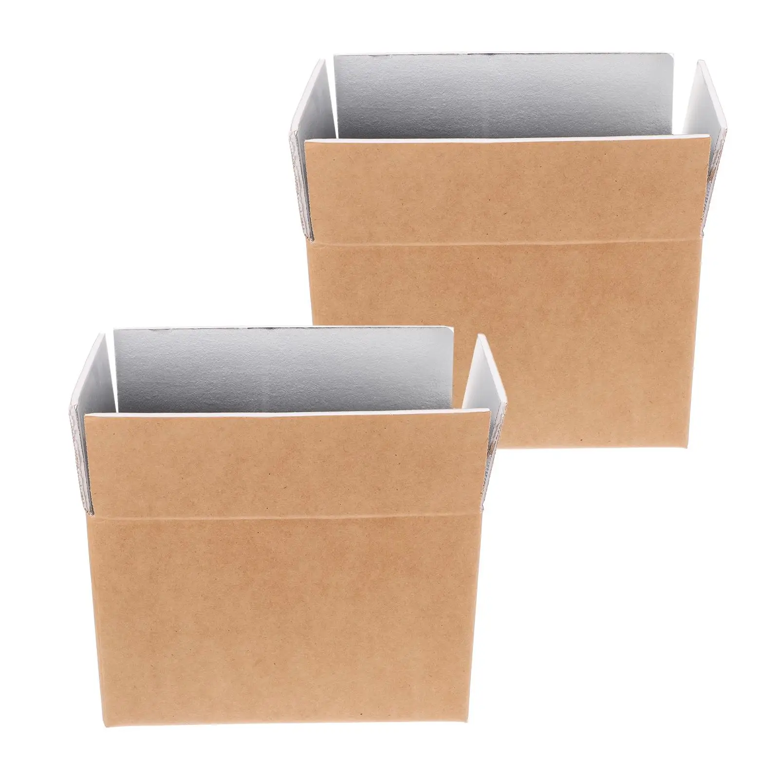 2 Pcs Polystyrene Box Aluminum Foil Insulated Paper Cold Packaging for Shipping