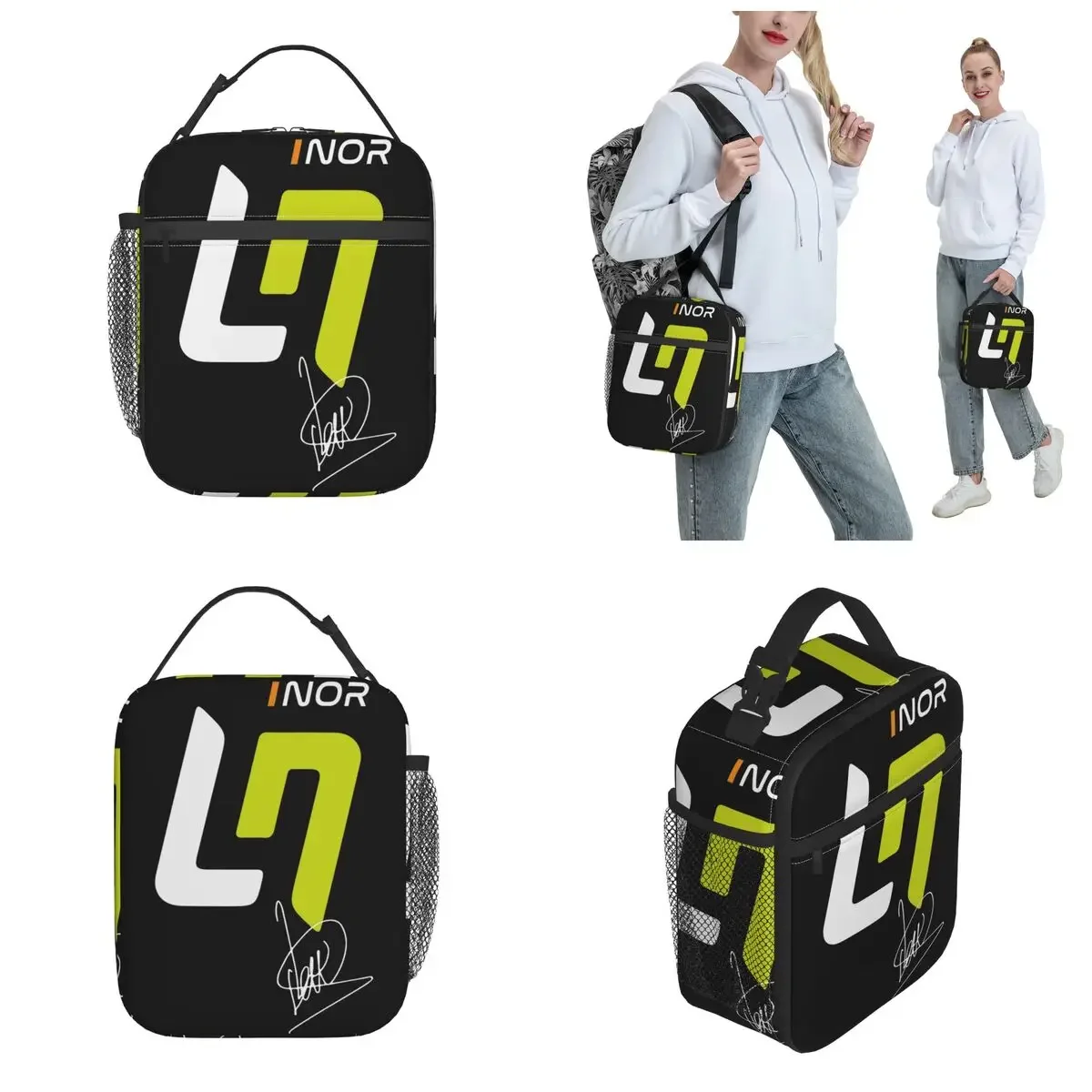 Lando Norris Racing Driver Motorsport Thermal Insulated Lunch Bag for Reusable Food Bags Men Women Thermal Cooler Lunch Boxes