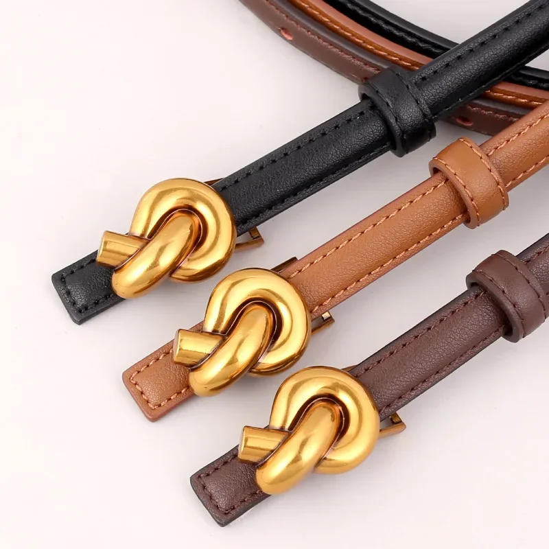 حزام جلد جديد ريترو الذهب حزام المرأة الديكور مائة مجموعات الجينز التنانير المتخصصة