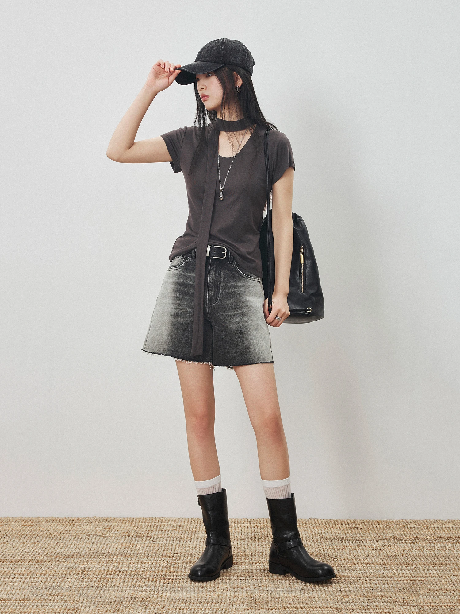 

Удобные легкие джинсы CLMX прямого кроя с поясом, с грубой текстурой, универсальные женские джинсы для повседневной носки