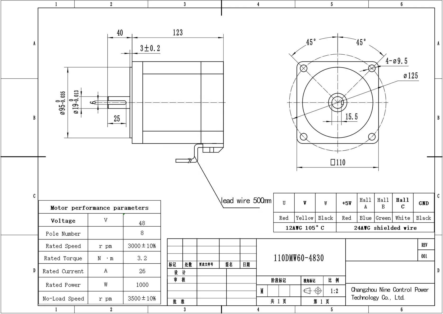 Durable 1000W IP64 Waterproof Brushless Servo Motor Driver 3000RPM Permanent Magnet Single Shaft Hub Motor Flange Mount Boat Use