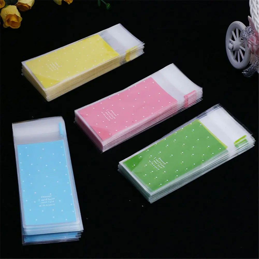 100pcs/lot Cute Bow Wedding Favors Self-Adhesive Lipstick Bag OPP Bags Gift Packages Plastic Pocket