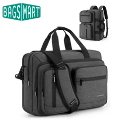 BAGSMART Laptop Bag for Men 3 In 1 Computer Briefcase 17.3 Inch Water-Repellent Notebook Cover Business Travel Office Backpack