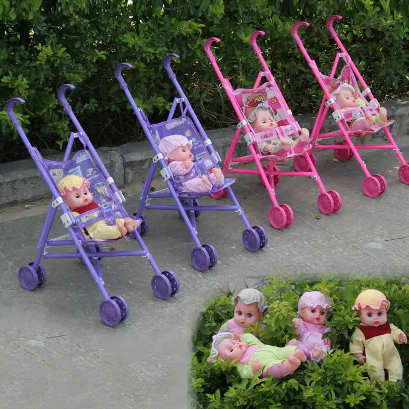 Stroller Plastic Children Pram Pushchair Toy Play Set For Garden Outdoors Supermart Safe Baby Dolls Carriages