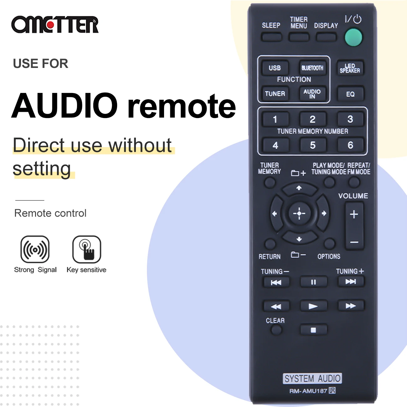 Thay Thế Mới RM-AMU187 Cho SONY Âm Thanh Cá Nhân Hệ Thống Điều Khiển Từ Xa GTK-N1BT Fernbedienung