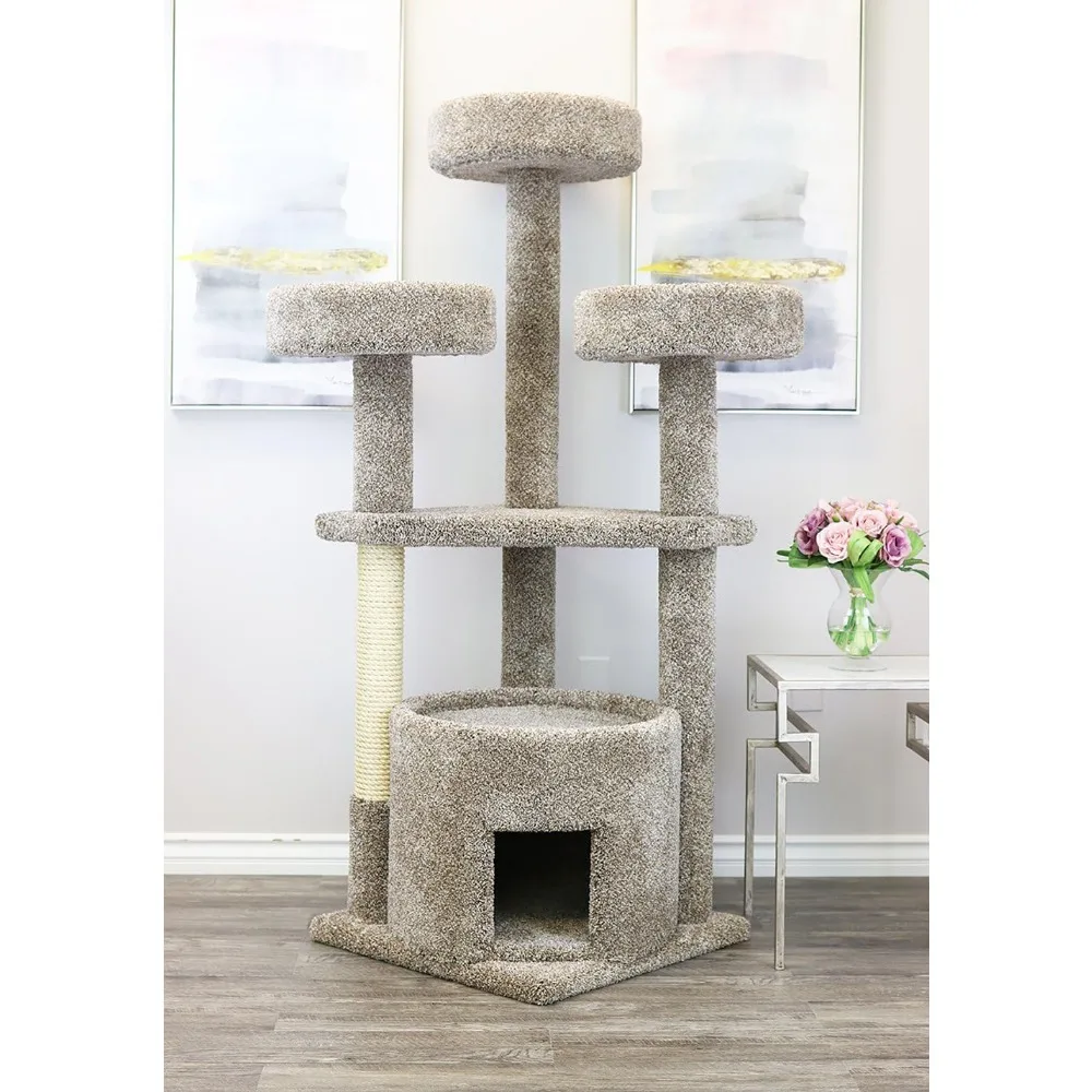 30014-Neutral Main Coon Cats House Cat Tree  cats scratching post  cats scratcher cat tree house