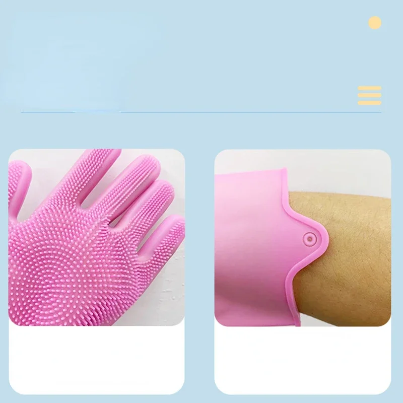 A Pair Pet Grooming Cleaning Gloves Dog Cat Bathing Shampoo Glove Scrubber Magic Dishwashing Cleanner Silicon Hair Removal Glove