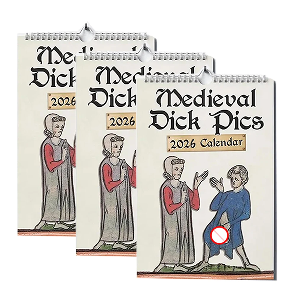 

New Year Calenda Rude Calendar Wall Calendar Gag Gifts Medieval Dick Pics for History Buffs Prankster Creative Abstract 2026