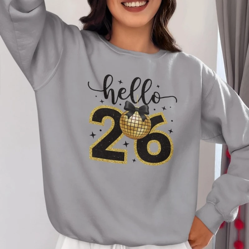 新しいスタイルハロー 26 ディスコボール誕生日秋と冬クルーネックスウェットシャツ長袖サーマルパーカー大人のファッションパーカートップス