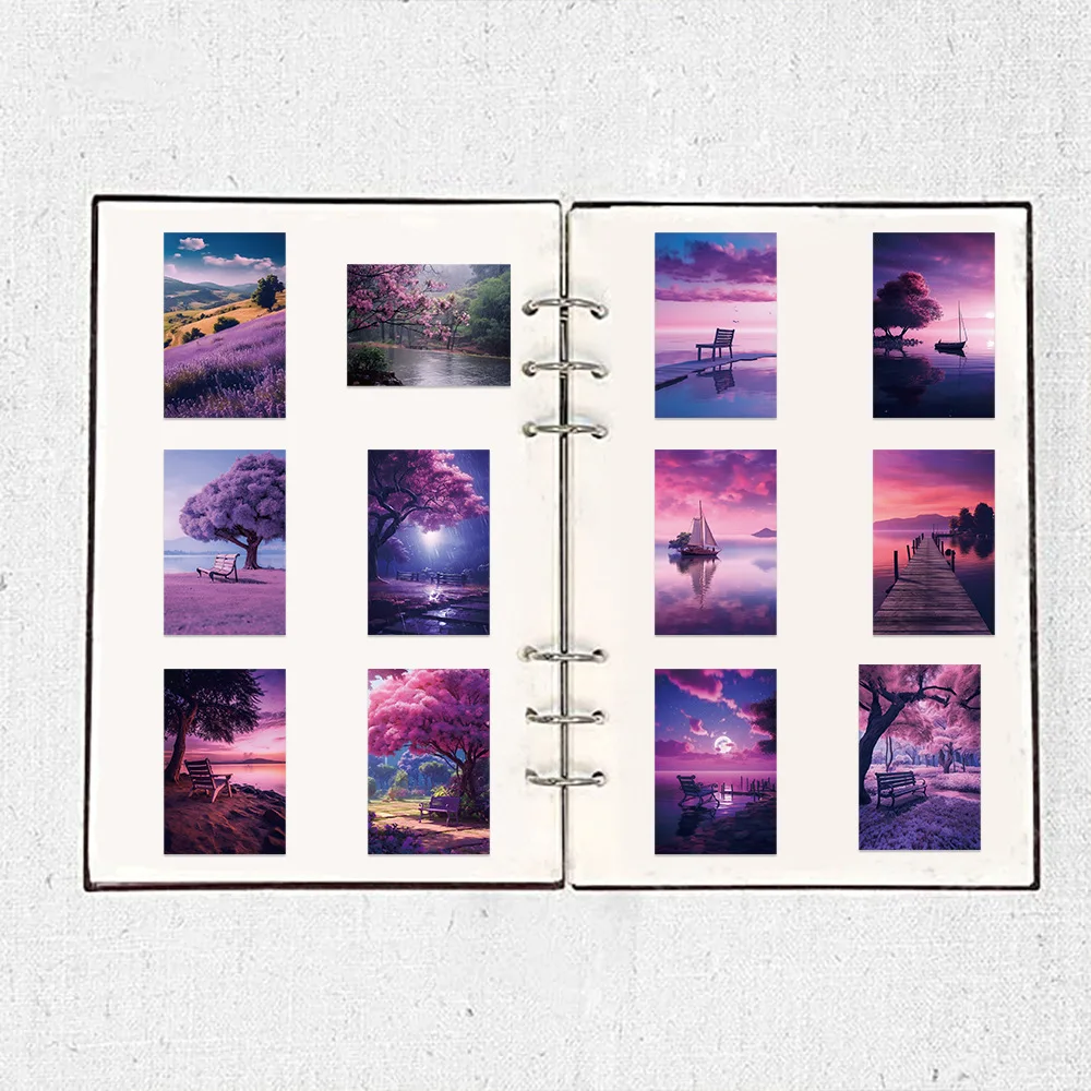 10/30/50PCS New Purple Serenity Atmosphere Sticker Graffiti Cartoon Phone Case Guitar Bottle Wall Sticker Decoration Wholesale