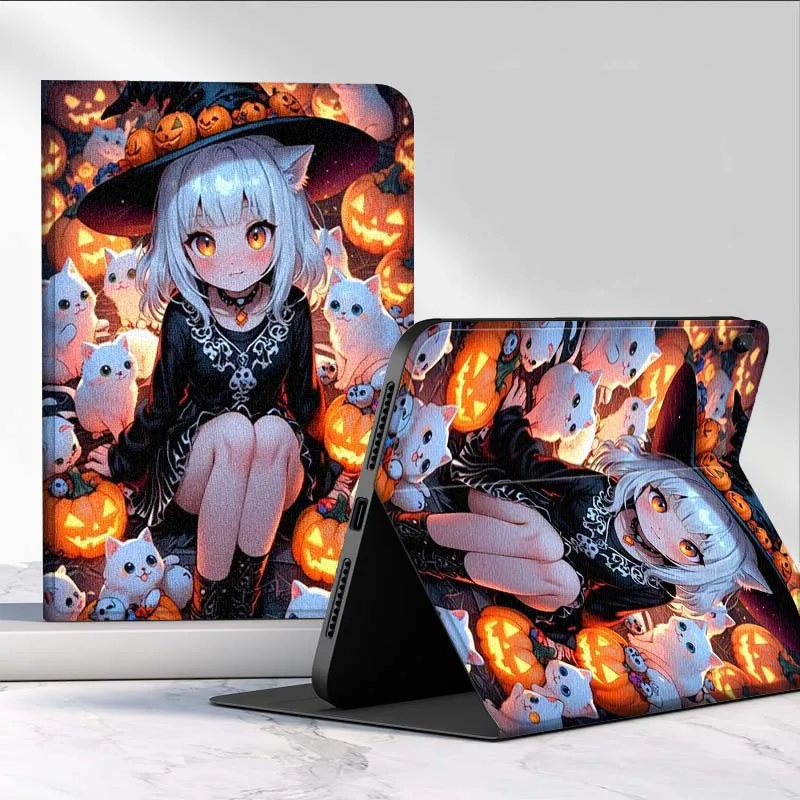 

Чехол для планшета с рисунком кота и цветка для Samsung Galaxy Tab A7 A A8 A9 A11 S6 S11 10,1 10,4 10,5 дюймов Lite PLus