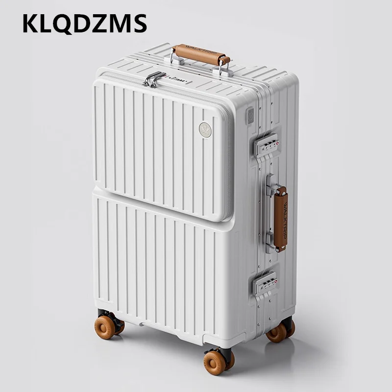 KLQDZMS Handheld Travel Suitcase Front Opening Boarding Case Laptop Trolley Case Men's New 20