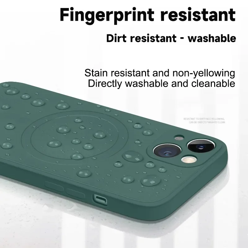 Funda de silicona líquida a prueba de golpes para iPhone 17 16 15 14 13 12 11 Pro Max Plus, con carga inalámbrica magnética Magsafe 5