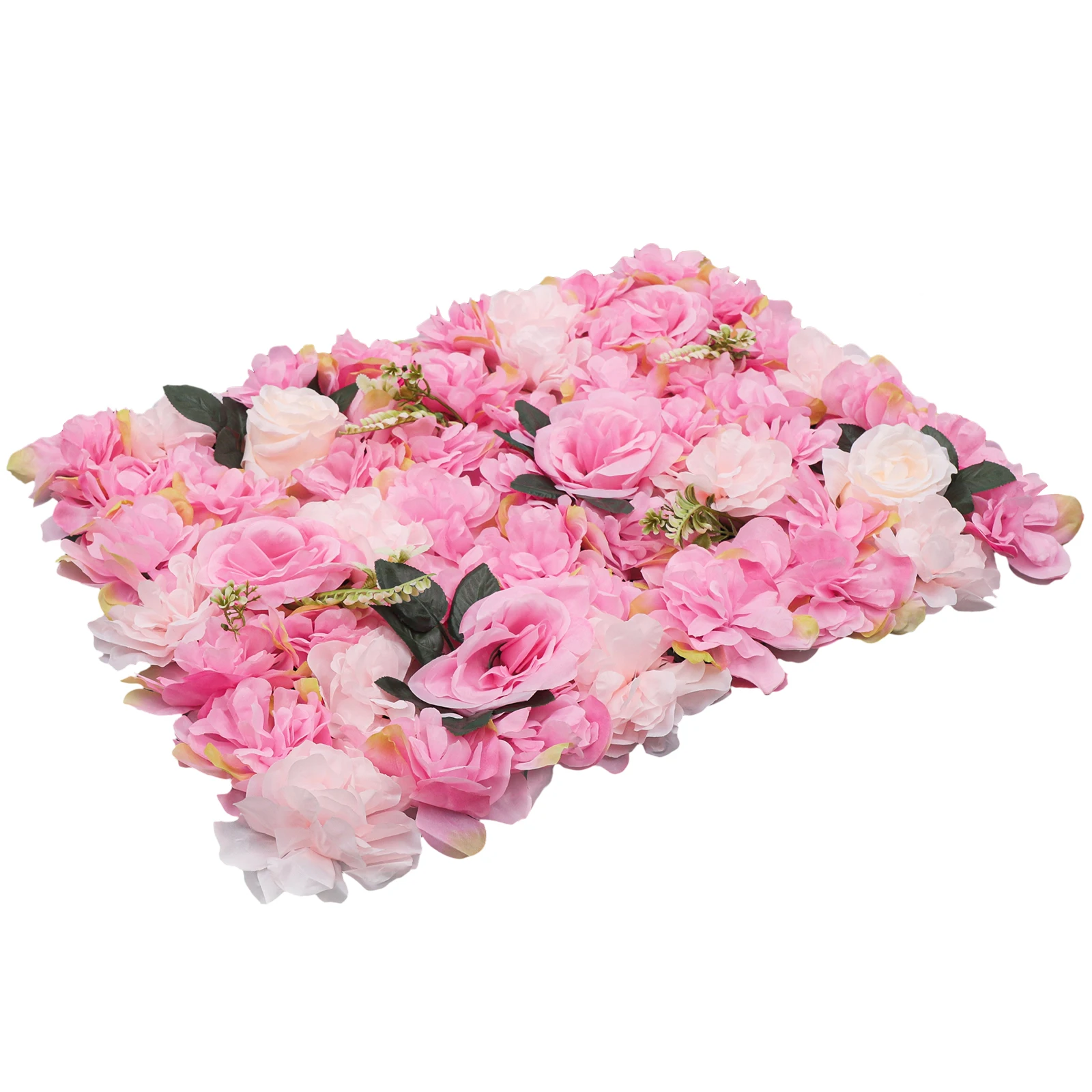 23.62x15.74 inch 12-Piece Flower Plant Wall Deep-Pink Dahlia Roses For Wedding Party Background Decoration