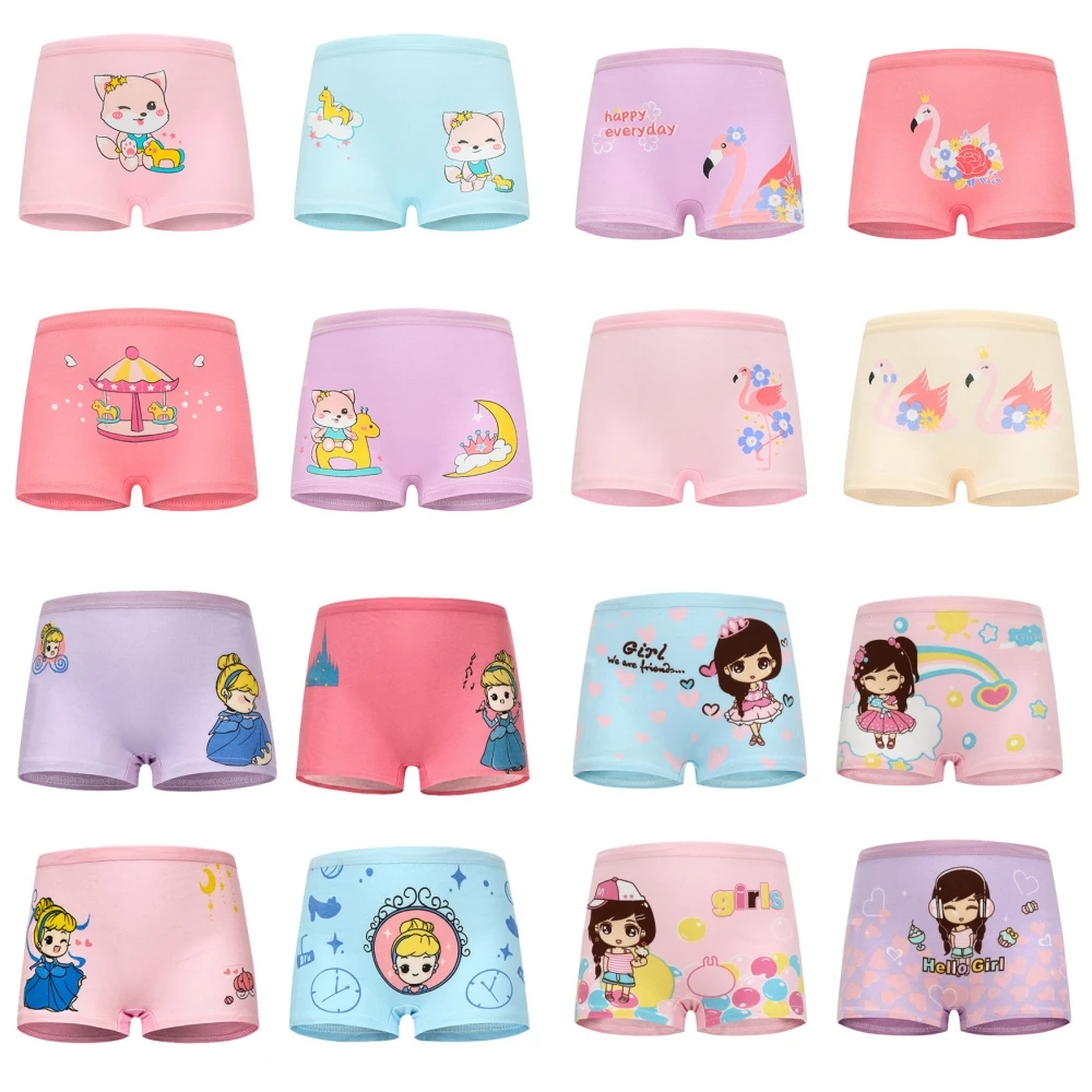 10Pieces/Lot Children Underwear Cotton Girls Panties Cute Kids Boxer Briefs Soft Pants 2-10Years