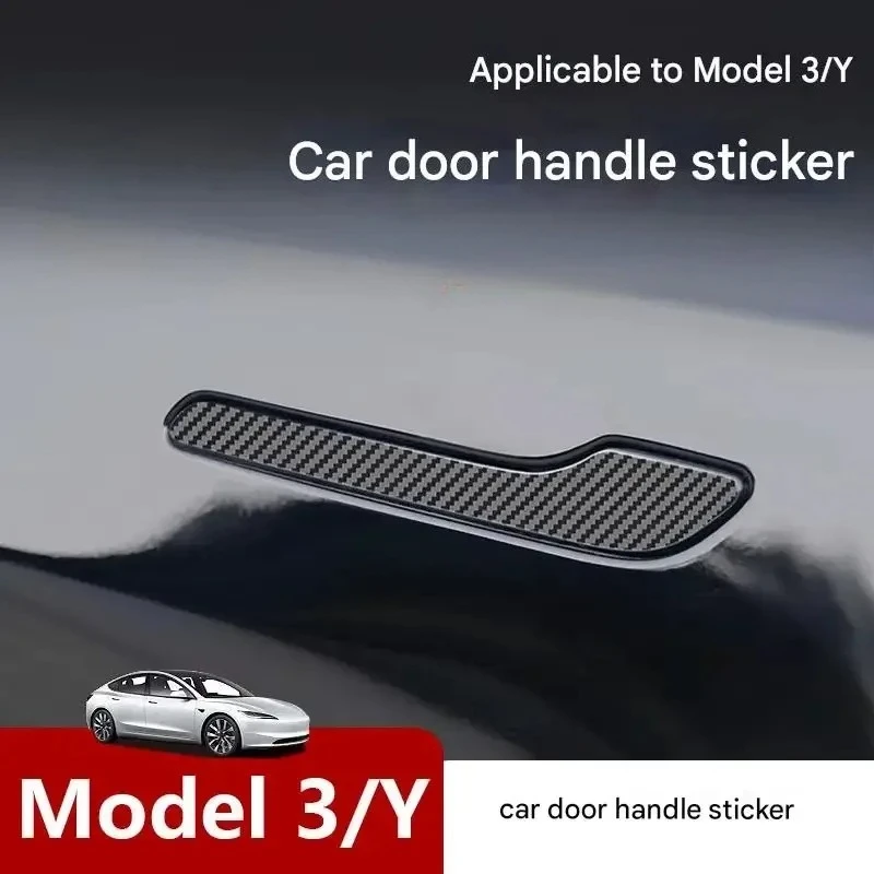 

Door Handle Sticker for Tesla Model 3/Y/3 Highland Model Y Juniper 2025 Carbon Fiber Door Protector Wrap Cover Paste Accessories