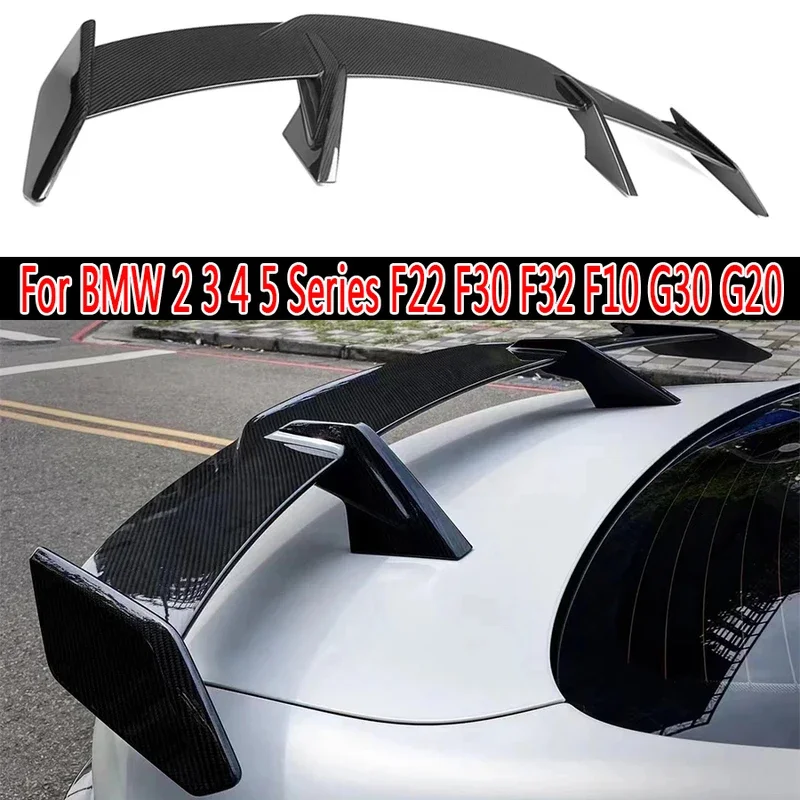 For BMW 2 3 4 5 Series F22 F30 F32 F10 G30 G20 Carbon Fiber Tail fins Rear Trunk Spoiler Guide Wing Rear Wing Car Accessories