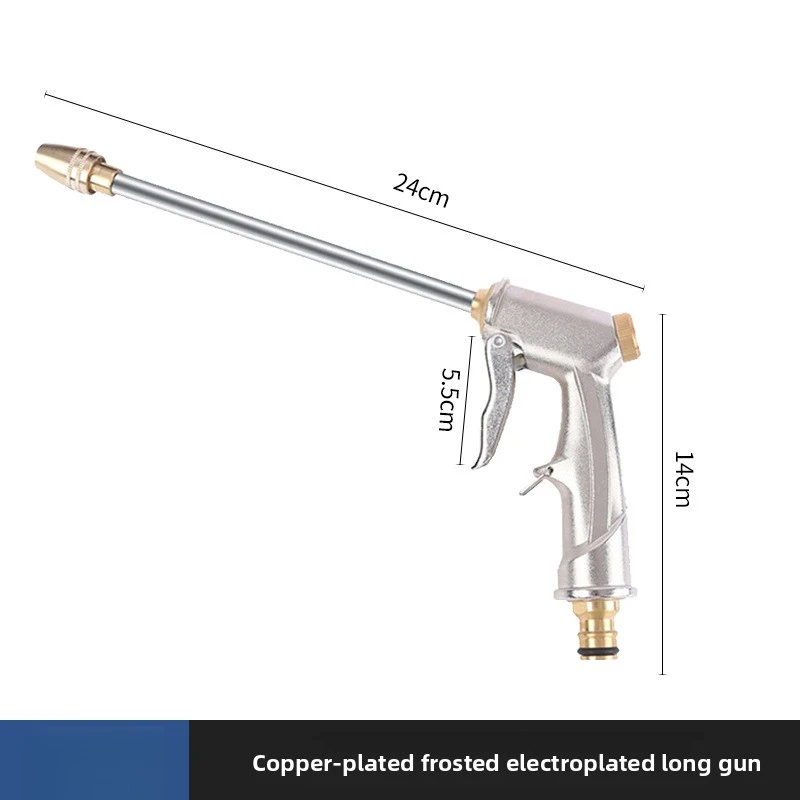 Electroplated Bidet Spray Gun Alloy High Pressure Cleaning Sprayer Toilet Bathroom Car Wash Tool Home Leak Proof Dura Garden