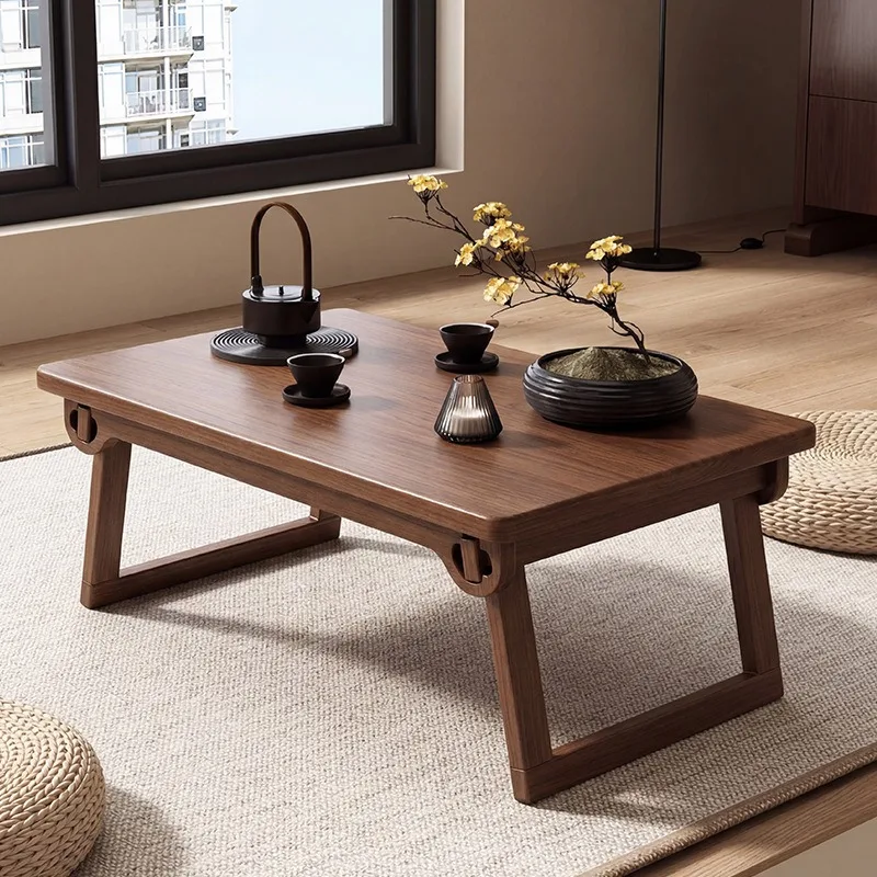 Solid Wood Folding Bay Window Table Tatami Tea Table Bedroom Low Table Coffee Tables Small Table Side Table Furniture Table