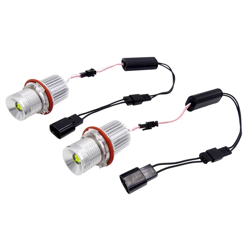 1 par de bombillas LED blancas para coche, 12V, 40W, Ojos de Ángel, anillo de luz Halo, faro de conducción, bombillas para BMW E39 E53 E60 E61 E63 E64 E65 2000-08