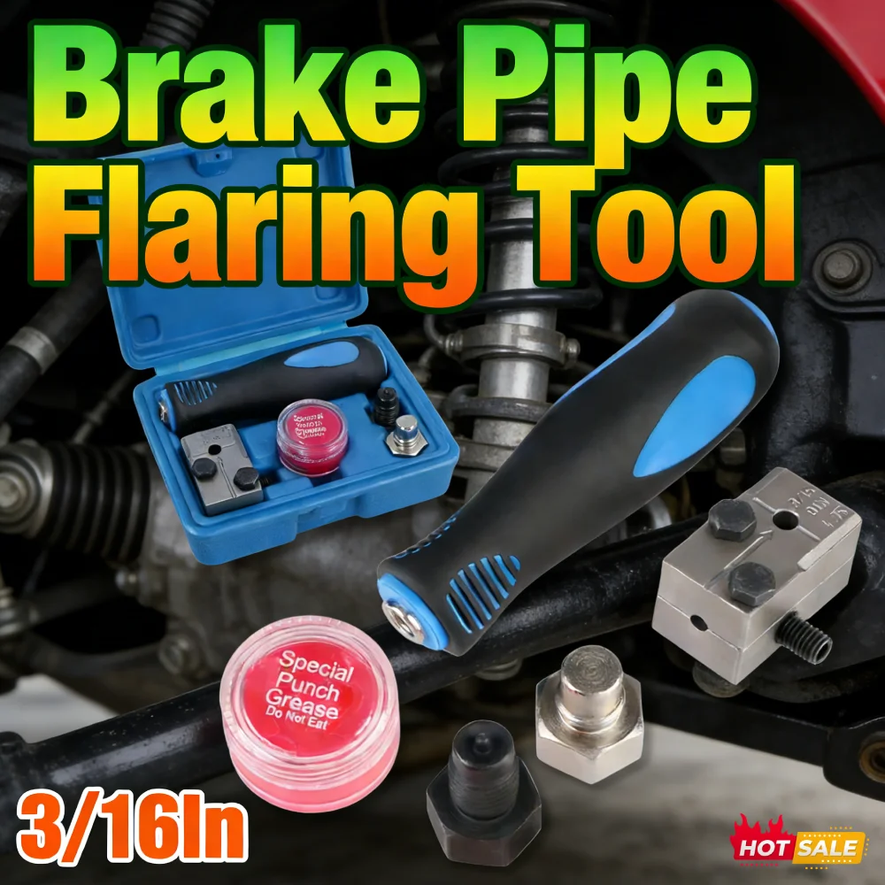 

3/16inch Brake Line Flaring Tool Handheld Brake Pipe Repair Kit Professional for Motorcycle Car Truck Vehicles