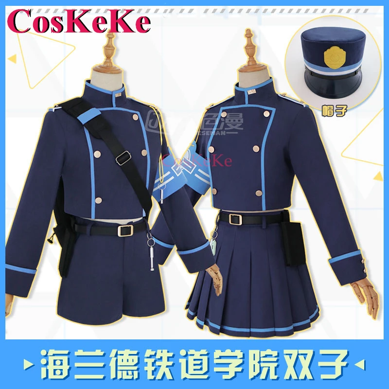 

CosKeKe Tachibana Hikari/Tachibana Nozomi Cosplay Game Blue Archive Costume Hyland Railway College Uniforms Role Play Clothing