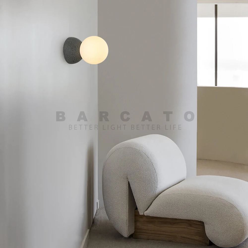 Minimalist Bedroom Bedside Cement Terrazzo Wall Lamp Modern Background Wall Aisle Stairs Hallway Terrazzo Ceiling Lamp AC85~256V