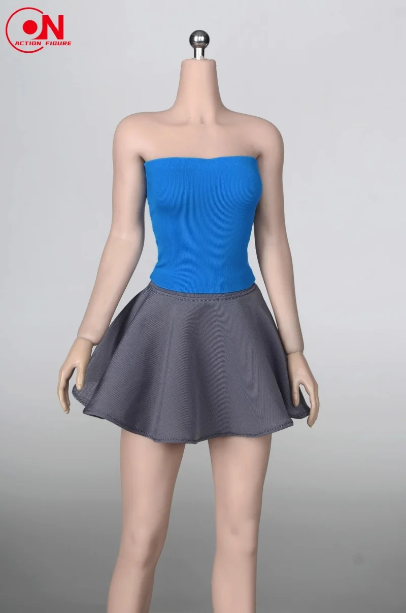 ألعاب الفلفل الحار 1/6 1/12 مقياس أنثى الجندي بلون مرونة التجاعيد تنورة قصيرة الملابس نموذج Fit12 ''6" عمل الشكل الجسم