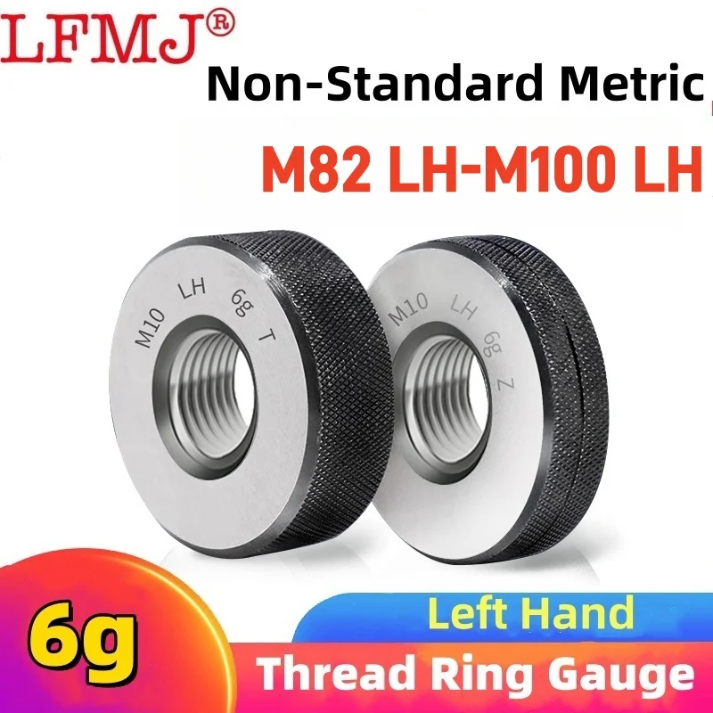 1 مجموعة (1 * GO + 1 * NOGO) 6 جرام دقة اليد اليسرى M82-M100 غير القياسية متري الموضوع حلقة قياس أدوات M82M83M84M85M86M90M92-M100
