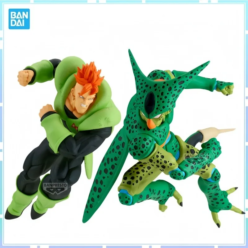 Bandai Original Banpresto Anime Dragon Ball Z MATCH MAKERS ANDROID 16 Cell PVC Action Figure Collectible Shelf Decor Gifts