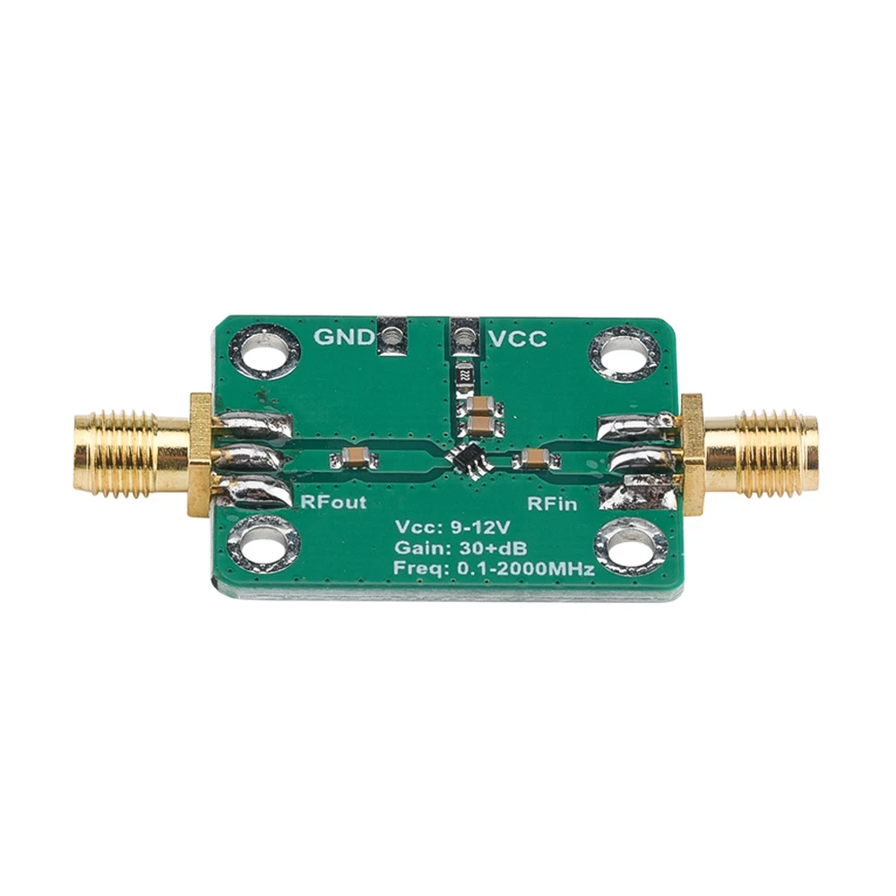 32dB Gain Broadband 0.1-2000MHz 9-12V Low Noise High Frequency LNA RF Amplifier Module SMA-K Connector for FM HF VHF/UHF