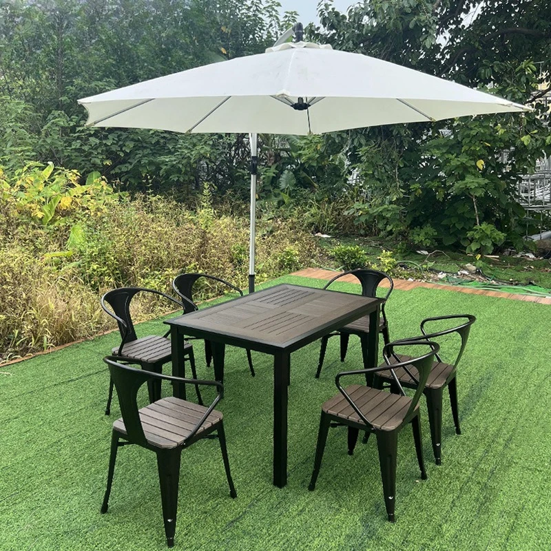 

Outdoor courtyard garden retro chair waterproof and moisture-proof outdoor rooftop leisure exterior pendulum plastic wood