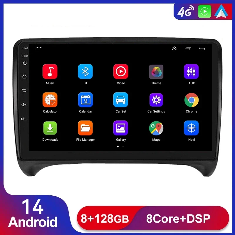 

For Audi TT MK2 8J 2006 2007 -2014 2din Car Radio Autoradio Android Auto Carplay Navi Multimedia Player Navigation Split screen