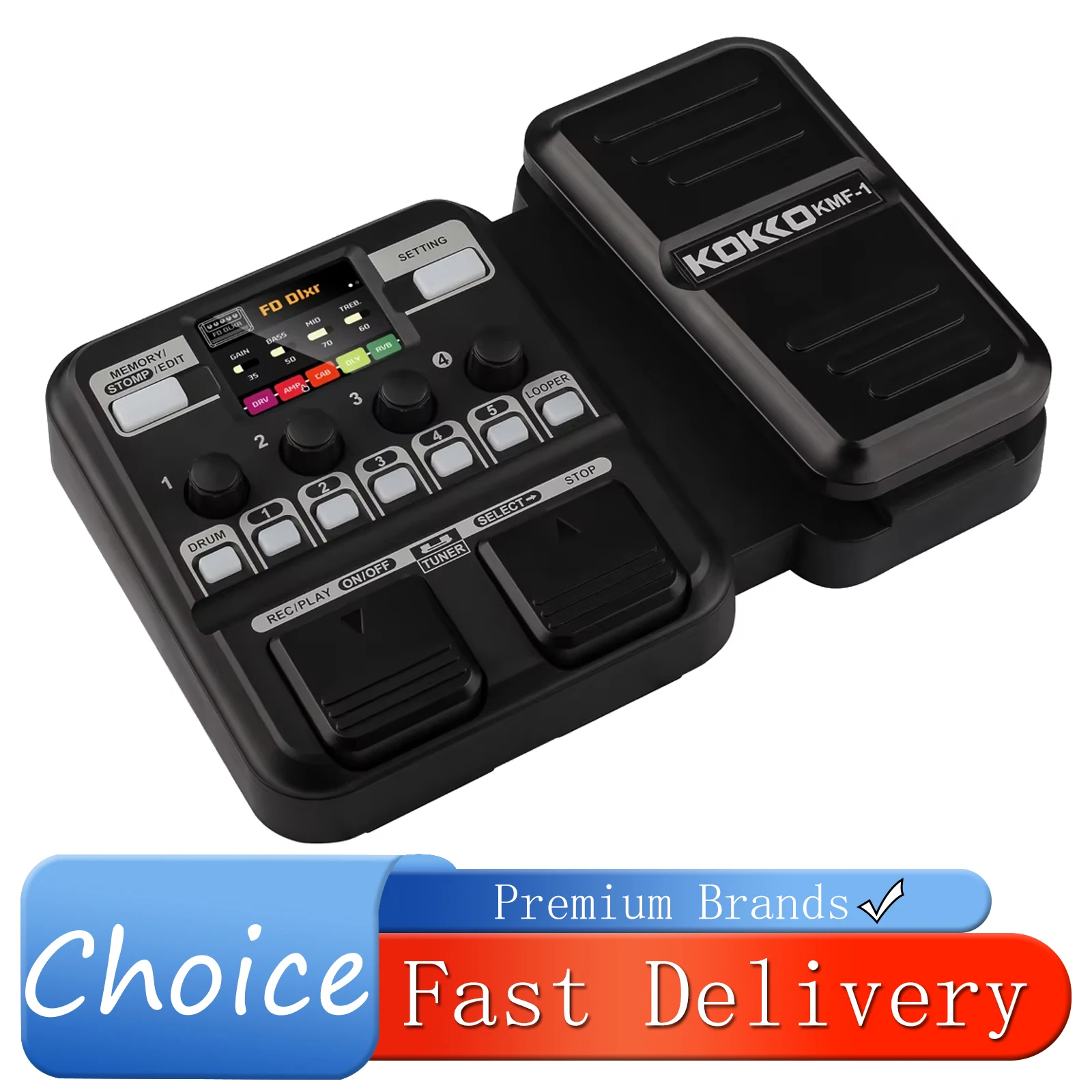 

KOKKO KMF-1 Guitar Pedal Synthesized Effect 18 Amp Models IR 512 Dot Sampling Drum Machine Loop Function Guitarra Accessories