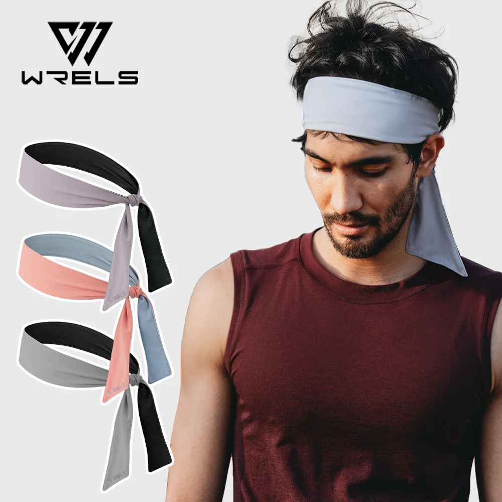 WRELS Sport-Stirnbänder, schnell trocknende Schweißbänder, feuchtigkeitsableitendes, rutschfestes Stirnband, verstellbare, dehnbare Kopfbinde, Lauf-Stirnbänder