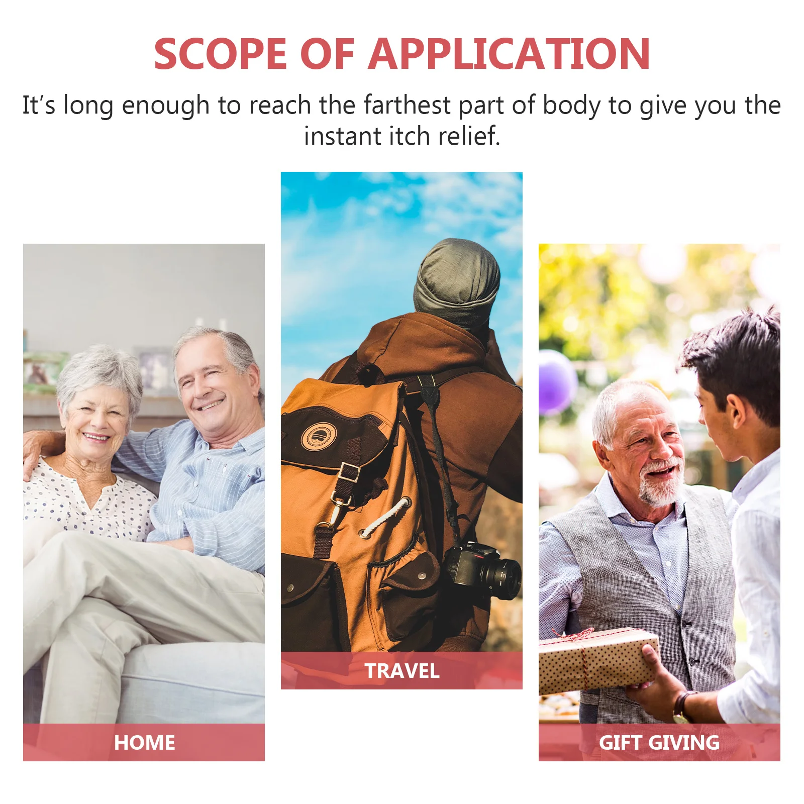 

Multifunctional Scratching Stick Retractable Back Scratcher Stainless Steel Portable Itch Relief Tool for Family Friends