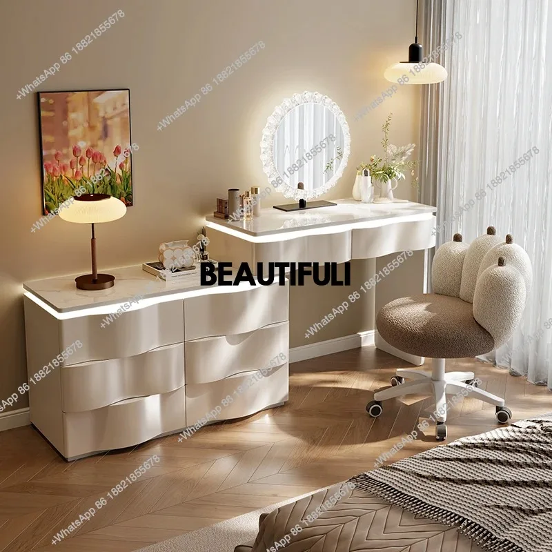 

R Large Modern Nordic Vanity Table White Aesthetic Beauty Luxury Salon Dresser Bedroom Living Room Mesa Tocador Home Furniture
