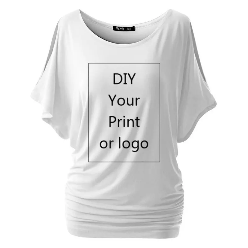 Custom Your Logo Summer Batwing Short-Sleeved O-Neck T Shirt Fashion Printing T-Shirt  Women Tshirt Dress Femme Skirt Tops Tee