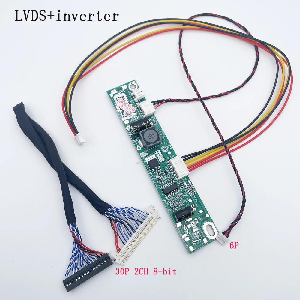 cable inverter kit  30pin 2ch 8bit LVDS cable 25cm+ 6PIN led  inverter for LCD computer repair FIX-30P-S8 for 21.5” M215HW01 VB