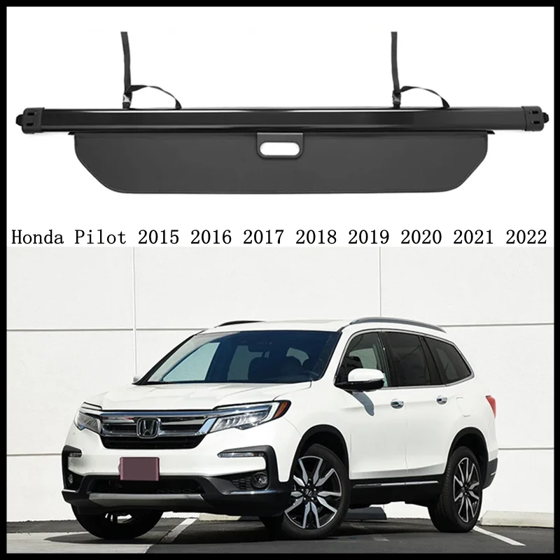 Rear Cargo Cover For Honda Pilot 2015 16 17 18 19 20 21 2022 Privacy Trunk Screen Security Shield Shade Modification Parts