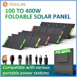 100W-400W Lightweight integrated ETFE foldable solar panel 12v battery energy storage solar equipped with USB Type-C