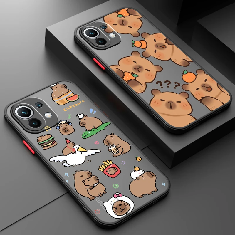 

Capybara Cartoon Fashion Cute Frosted Translucent For Xiaomi Mi 13 12 12T 11T 11 11i 10T 10 9T Pro Lite Ultra 5G Funda